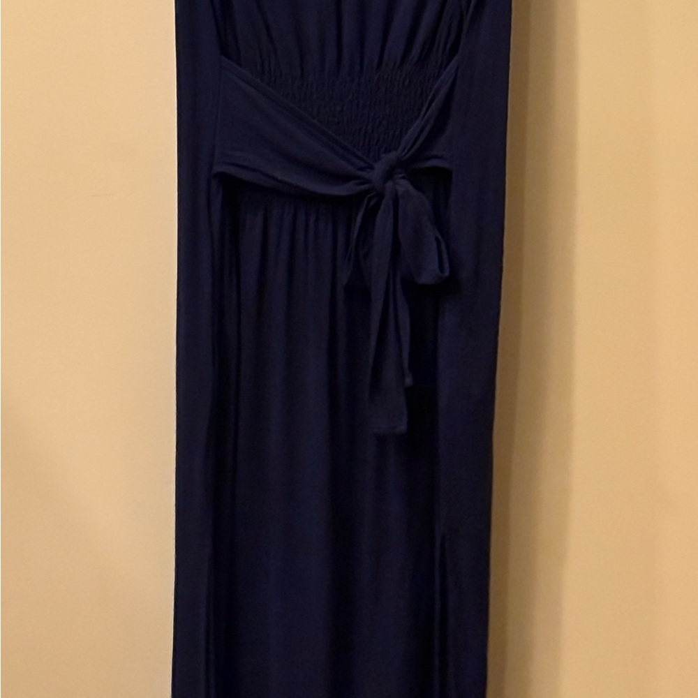 HYFVE Navy Maxi Dress Size L Sleeveless Tie Back Waist - Picture 3 of 6
